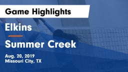 Elkins  vs Summer Creek  Game Highlights - Aug. 20, 2019