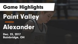 Paint Valley  vs Alexander  Game Highlights - Dec. 23, 2017