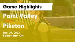 Paint Valley  vs Piketon Game Highlights - Jan. 27, 2022