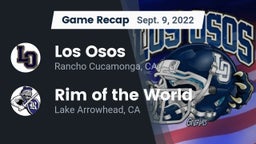 Recap: Los Osos  vs. Rim of the World  2022