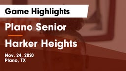 Plano Senior  vs Harker Heights  Game Highlights - Nov. 24, 2020