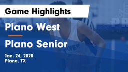 Plano West  vs Plano Senior  Game Highlights - Jan. 24, 2020