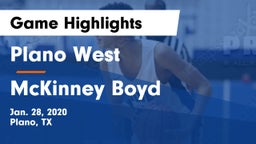 Plano West  vs McKinney Boyd  Game Highlights - Jan. 28, 2020