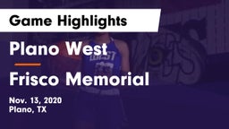 Plano West  vs Frisco Memorial  Game Highlights - Nov. 13, 2020