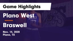 Plano West  vs Braswell  Game Highlights - Nov. 14, 2020