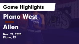 Plano West  vs Allen  Game Highlights - Nov. 24, 2020
