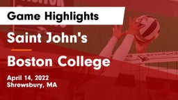 Saint John's  vs Boston College  Game Highlights - April 14, 2022