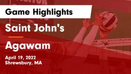 Saint John's  vs Agawam  Game Highlights - April 19, 2022