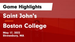 Saint John's  vs Boston College  Game Highlights - May 17, 2022