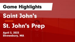 Saint John's  vs St. John's Prep Game Highlights - April 3, 2023