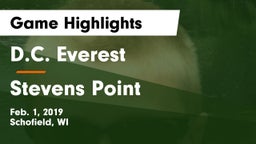 D.C. Everest  vs Stevens Point  Game Highlights - Feb. 1, 2019