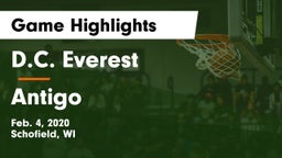 D.C. Everest  vs Antigo  Game Highlights - Feb. 4, 2020