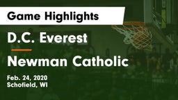 D.C. Everest  vs Newman Catholic  Game Highlights - Feb. 24, 2020