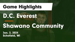 D.C. Everest  vs Shawano Community  Game Highlights - Jan. 2, 2024