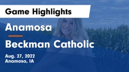 Anamosa  vs Beckman Catholic  Game Highlights - Aug. 27, 2022