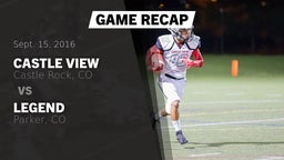 Recap: Castle View  vs. Legend  2016