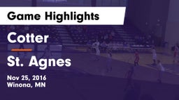 Cotter  vs St. Agnes  Game Highlights - Nov 25, 2016