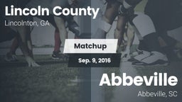 Matchup: Lincoln County High vs. Abbeville  2016