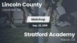 Matchup: Lincoln County High vs. Stratford Academy  2016