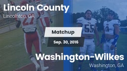 Matchup: Lincoln County High vs. Washington-Wilkes  2016