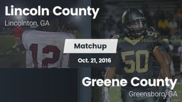 Matchup: Lincoln County High vs. Greene County  2016