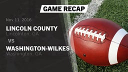 Recap: Lincoln County  vs. Washington-Wilkes  2016