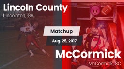 Matchup: Lincoln County High vs. McCormick  2017