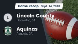 Recap: Lincoln County  vs. Aquinas  2018