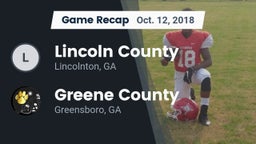 Recap: Lincoln County  vs. Greene County  2018