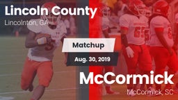 Matchup: Lincoln County High vs. McCormick  2019