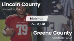 Matchup: Lincoln County High vs. Greene County  2019