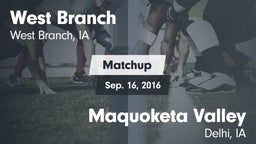 Matchup: West Branch High vs. Maquoketa Valley  2016
