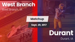 Matchup: West Branch High vs. Durant  2017