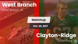 Matchup: West Branch High vs. Clayton-Ridge  2017