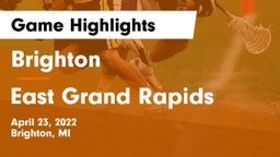 Brighton  vs East Grand Rapids  Game Highlights - April 23, 2022