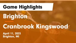 Brighton  vs Cranbrook Kingswood  Game Highlights - April 11, 2023