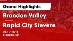 Brandon Valley  vs Rapid City Stevens  Game Highlights - Dec. 7, 2018