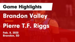 Brandon Valley  vs Pierre T.F. Riggs  Game Highlights - Feb. 8, 2020