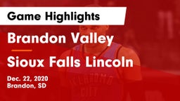 Brandon Valley  vs Sioux Falls Lincoln  Game Highlights - Dec. 22, 2020