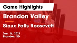 Brandon Valley  vs Sioux Falls Roosevelt  Game Highlights - Jan. 16, 2021