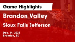 Brandon Valley  vs Sioux Falls Jefferson  Game Highlights - Dec. 14, 2023