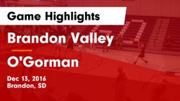 Brandon Valley  vs O'Gorman  Game Highlights - Dec 13, 2016