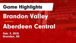 Brandon Valley  vs Aberdeen Central  Game Highlights - Feb. 9, 2018