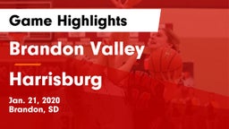 Brandon Valley  vs Harrisburg  Game Highlights - Jan. 21, 2020