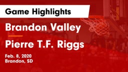 Brandon Valley  vs Pierre T.F. Riggs  Game Highlights - Feb. 8, 2020