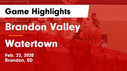 Brandon Valley  vs Watertown  Game Highlights - Feb. 22, 2020