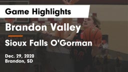 Brandon Valley  vs Sioux Falls O'Gorman  Game Highlights - Dec. 29, 2020