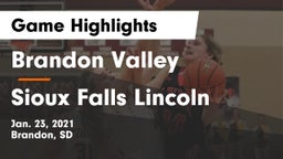 Brandon Valley  vs Sioux Falls Lincoln  Game Highlights - Jan. 23, 2021