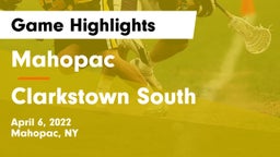 Mahopac  vs Clarkstown South Game Highlights - April 6, 2022
