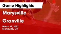 Marysville  vs Granville  Game Highlights - March 19, 2022